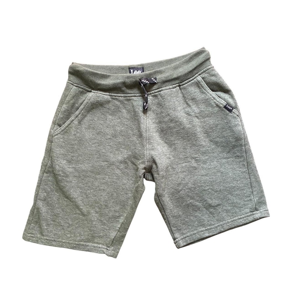 Lee Boys Fleece Shorts Olive Green Heather Drawstring Waist Size M 10/12